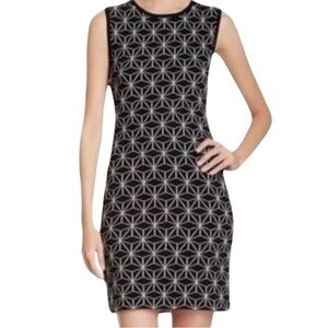 Alice + Olivia Bentley Sweater Dress Sleeveless Geometric Starburst Wool Size L
